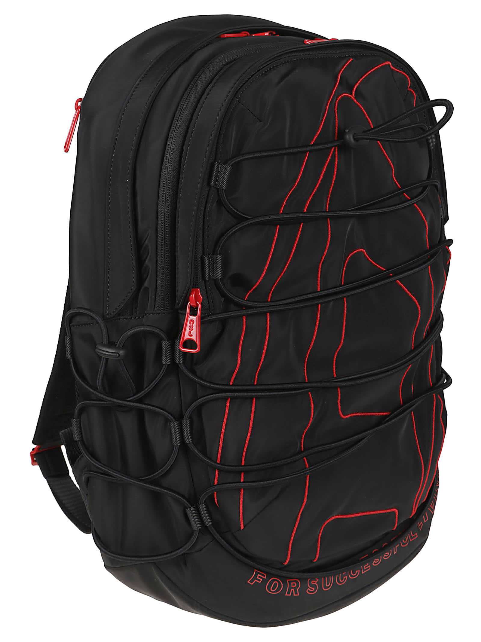 Diesel Tech-d Drawstring-detail Backpack In Black