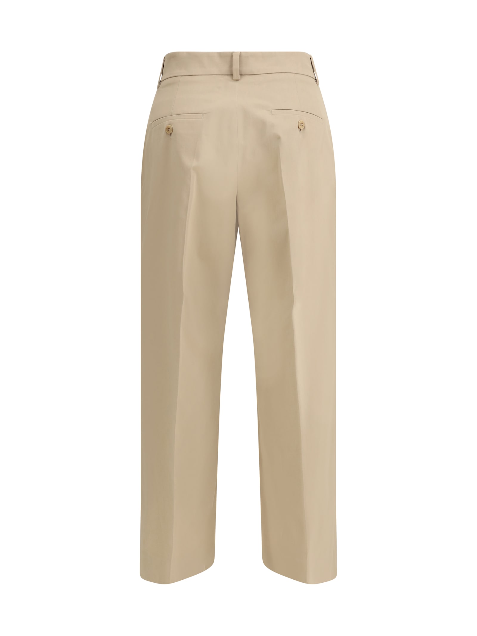 Weekend Max Mara Urial Cropped Trousers In Cotton Satin In Neutral