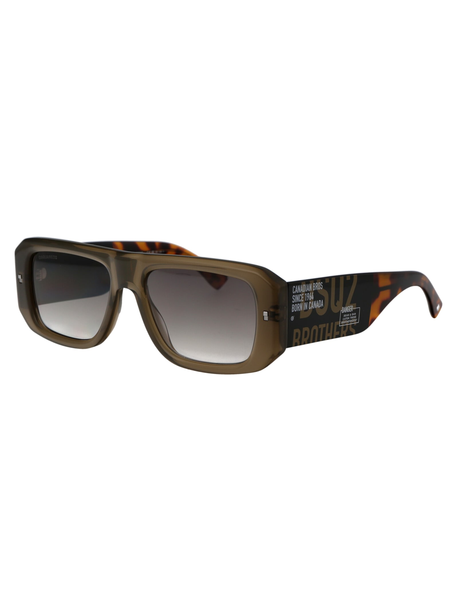 Shop Dsquared2 D2 0107/s Sunglasses In 4c39k Olive
