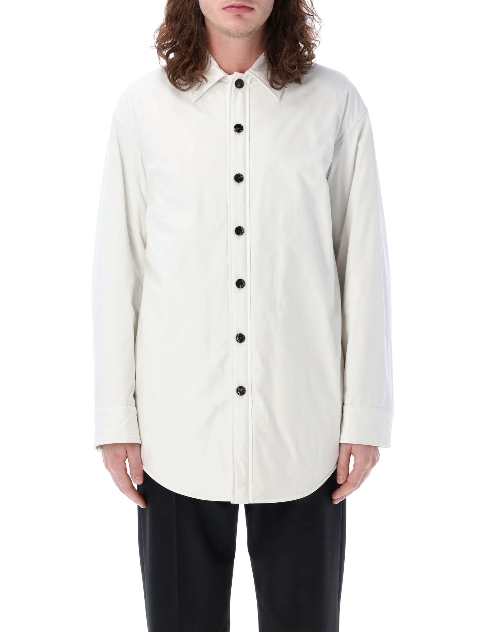 Shop Bottega Veneta Overshirt Popeline Jacket In White