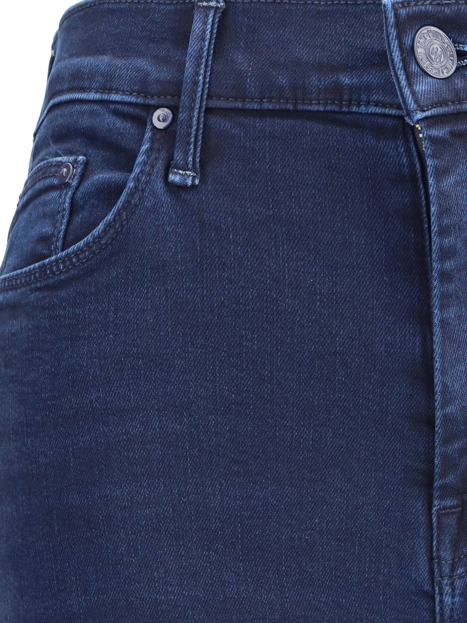 Mother Weekender Fray Crop Flare Jeans In Blue