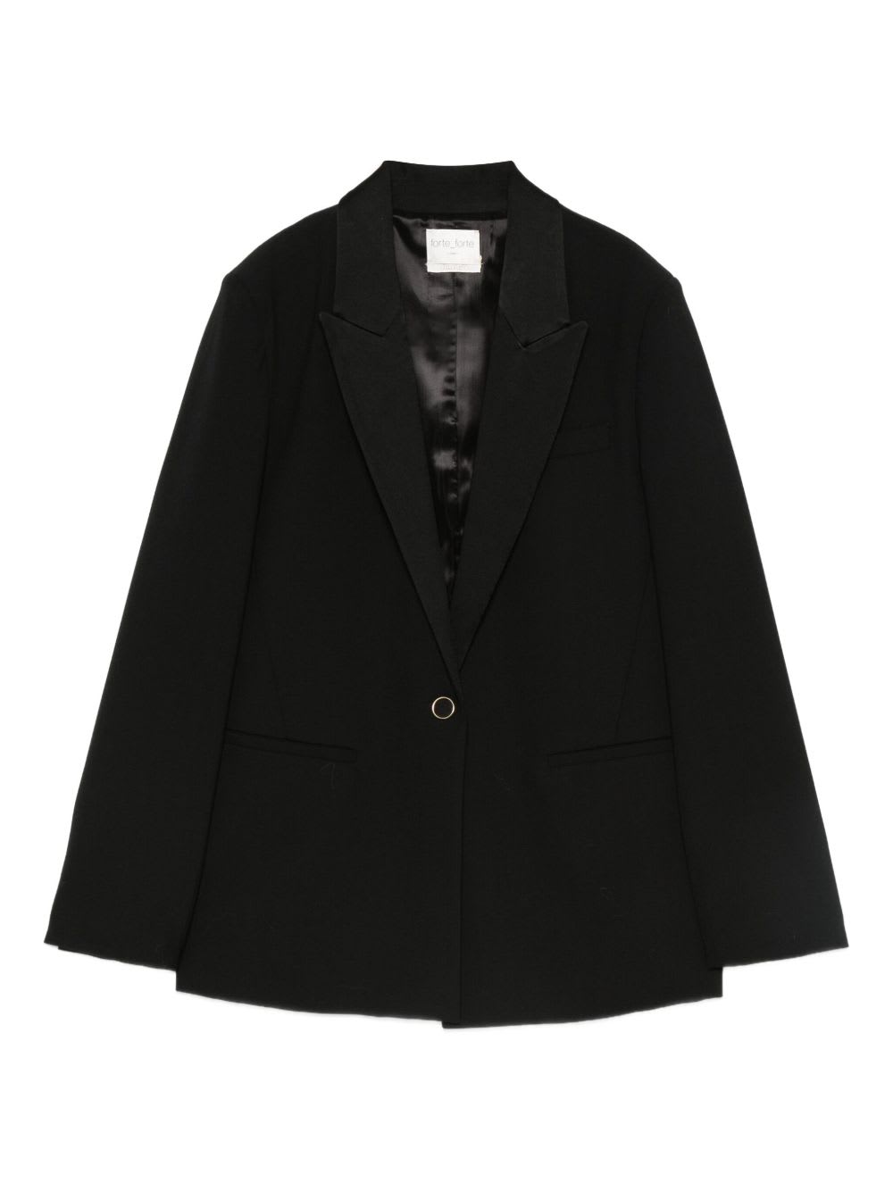 Forte Forte Long Sleeve Blazer Peak Lapels Design In Black
