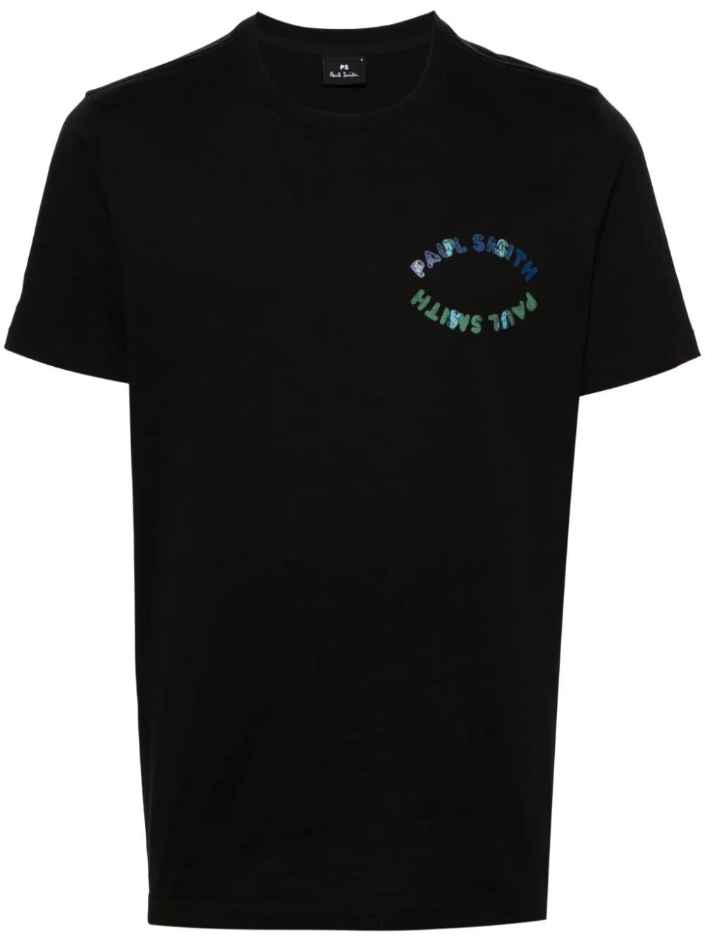 Shop Ps By Paul Smith Mens Reg Fit T-shirt Happy Eye In Blacks