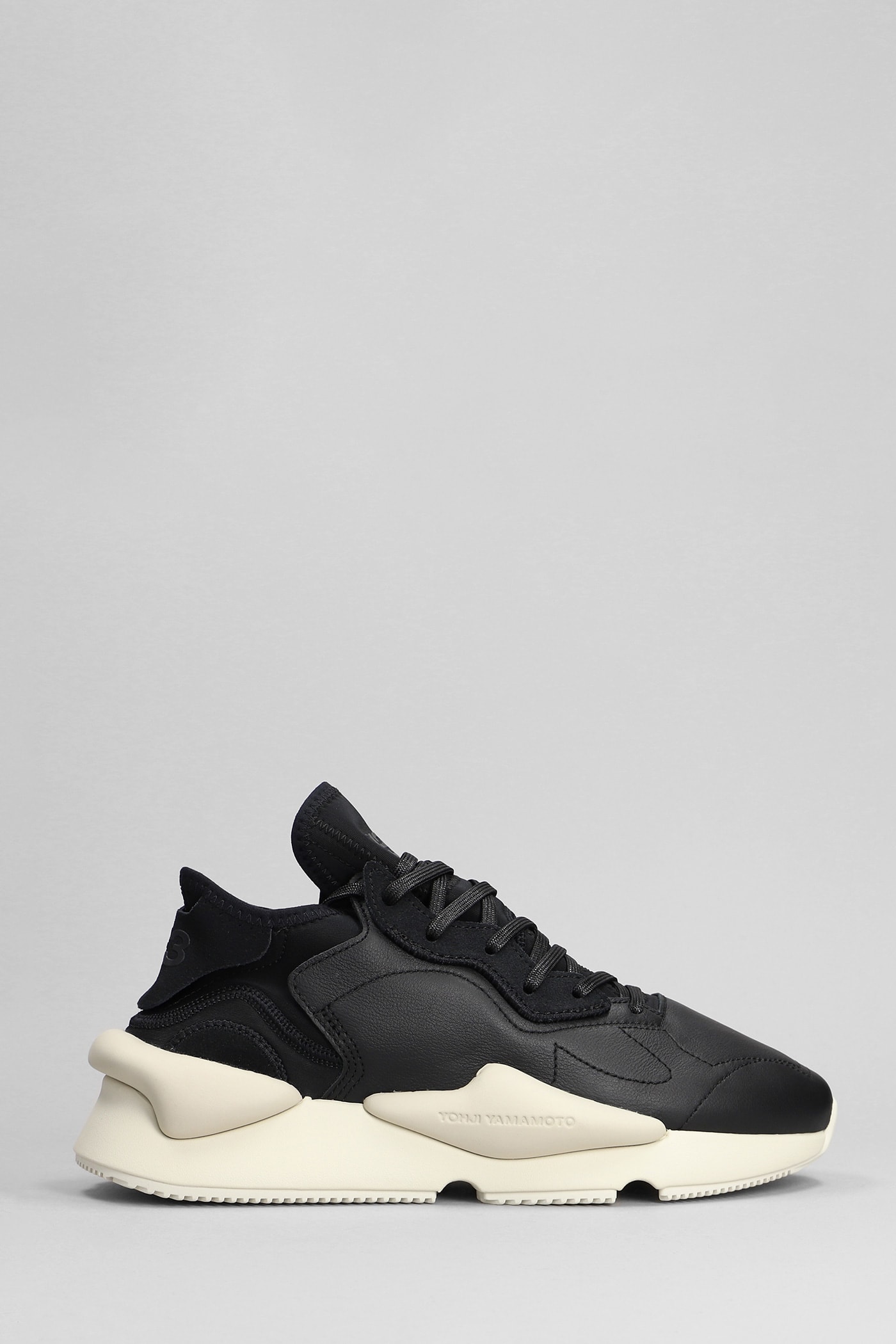 Shop Y-3 Kaiwa Sneakers In Black Leather