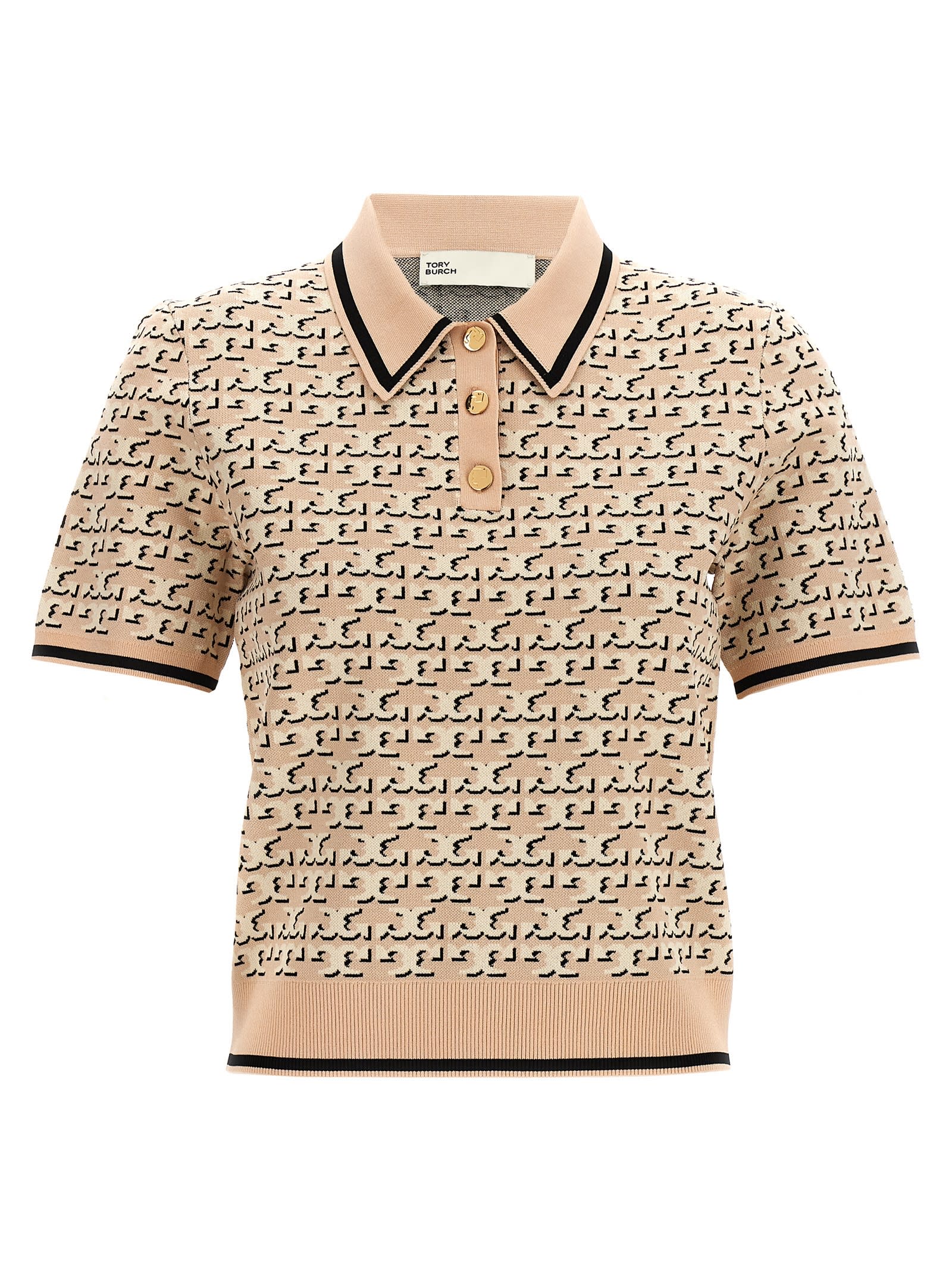 Shop Tory Burch Logo Polo Shirt In Pink