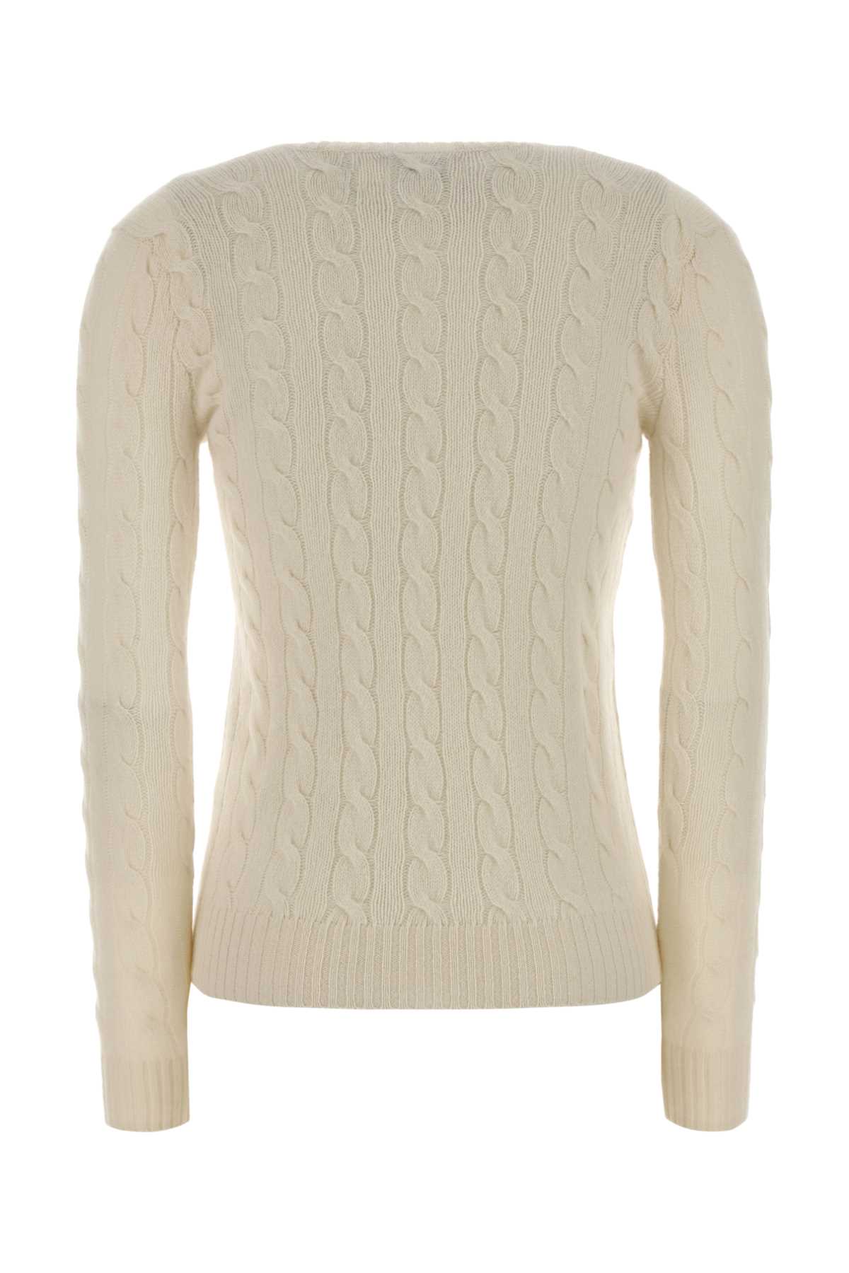 Polo Ralph Lauren Ivory Wool Blend Sweater In Neutral