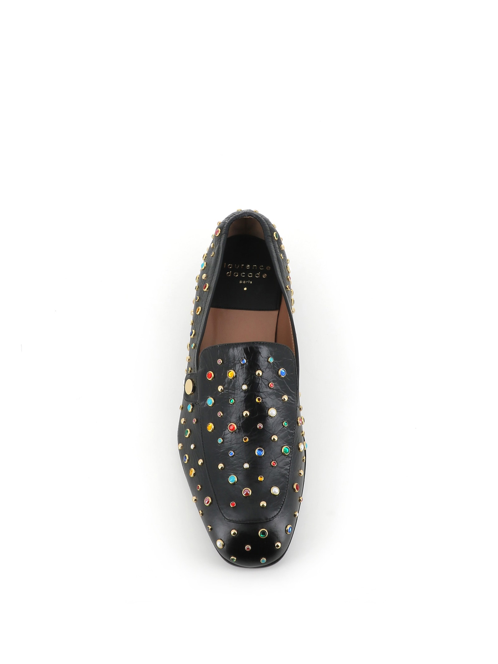 Laurence Dacade Crystal-embellished Leather Loafers In Multicolor