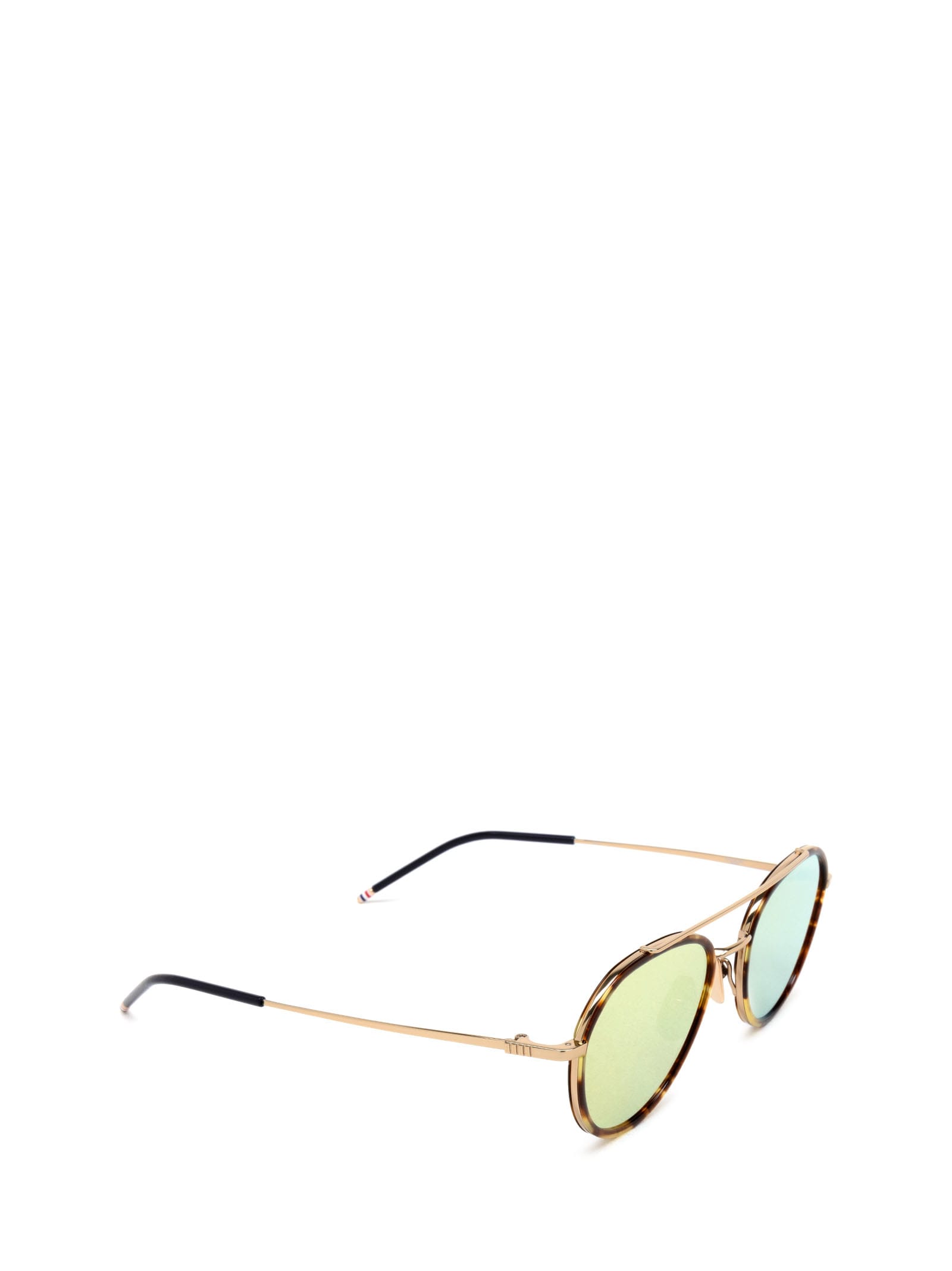 Shop Thom Browne Ues801a Med Brown Sunglasses