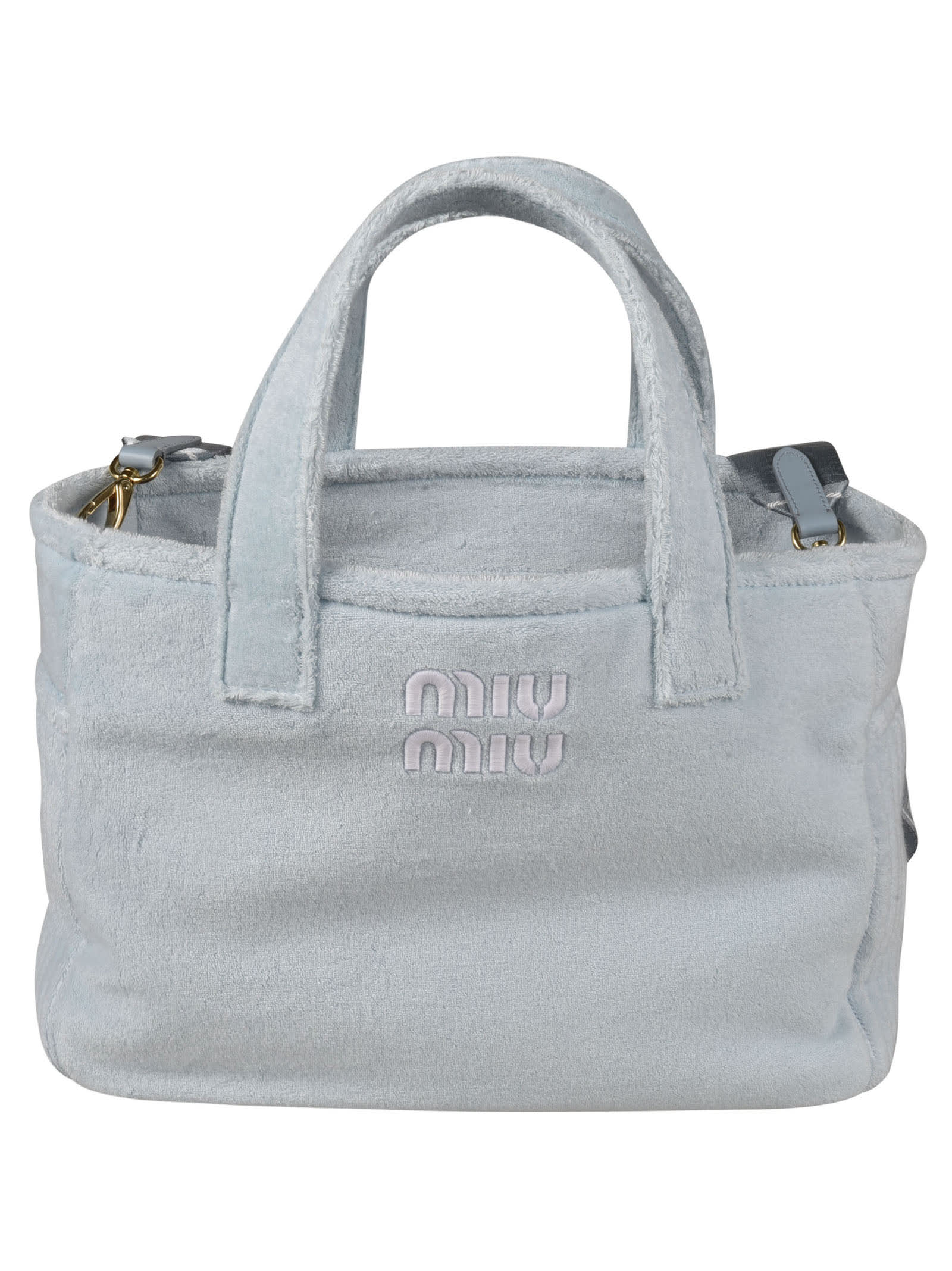 Miu Miu Logo Embossed Top Handle Shopper Bag