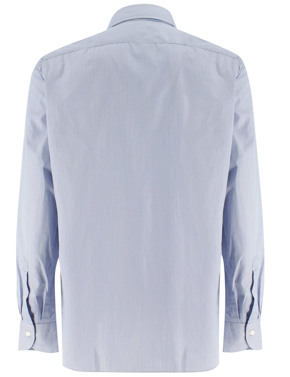 Shop Luigi Borrelli Shirt In Azzurro Bianco Rigato