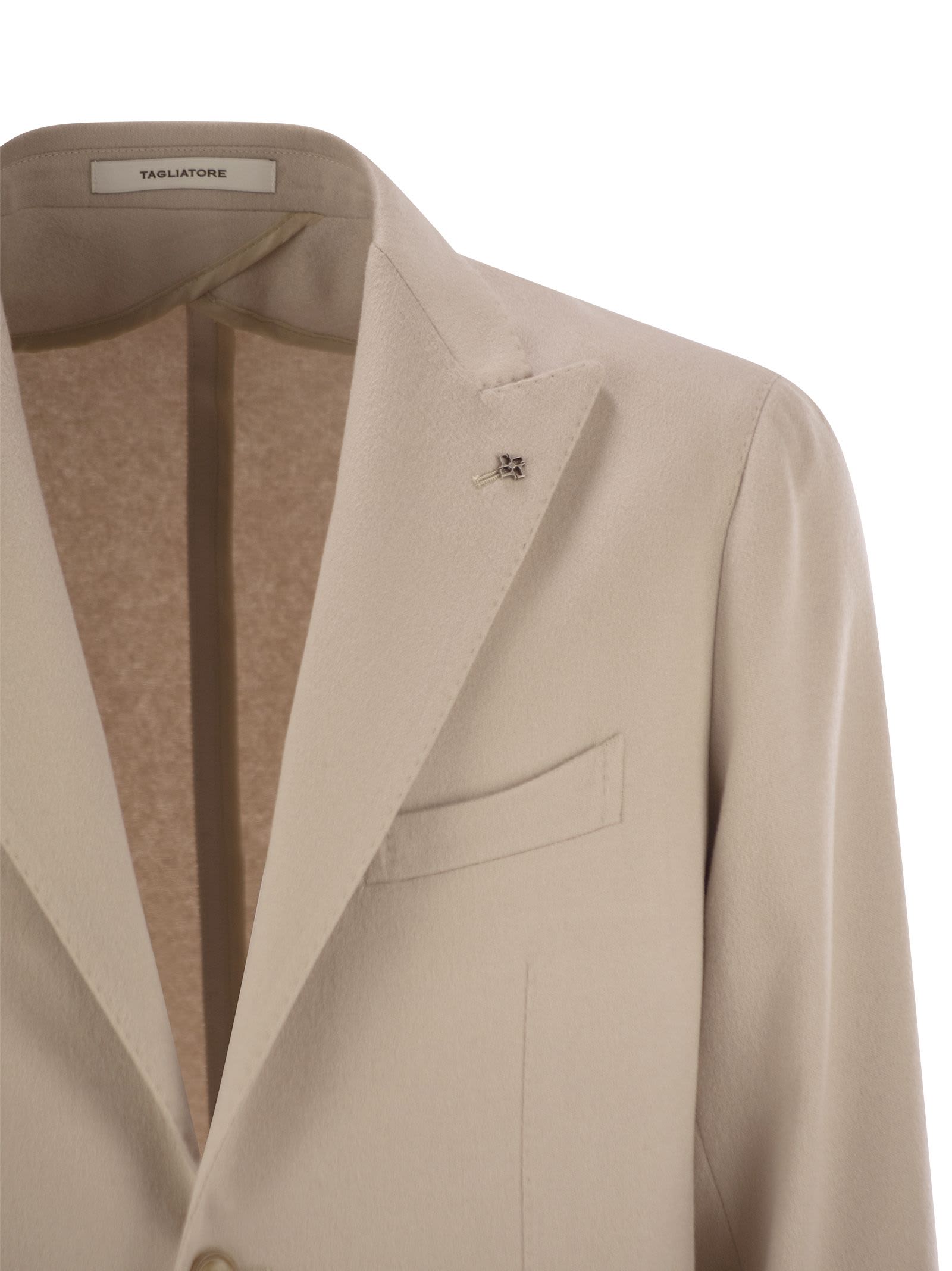 Shop Tagliatore Cashmere Jacket In Oat