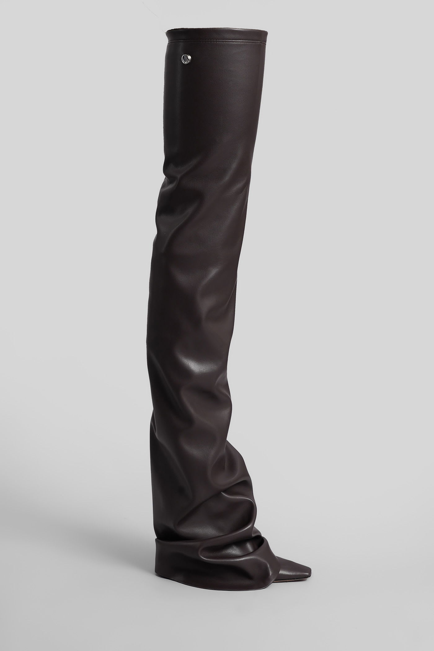 Attico Robin Otk High Heels Boots In Brown Leather In Brown