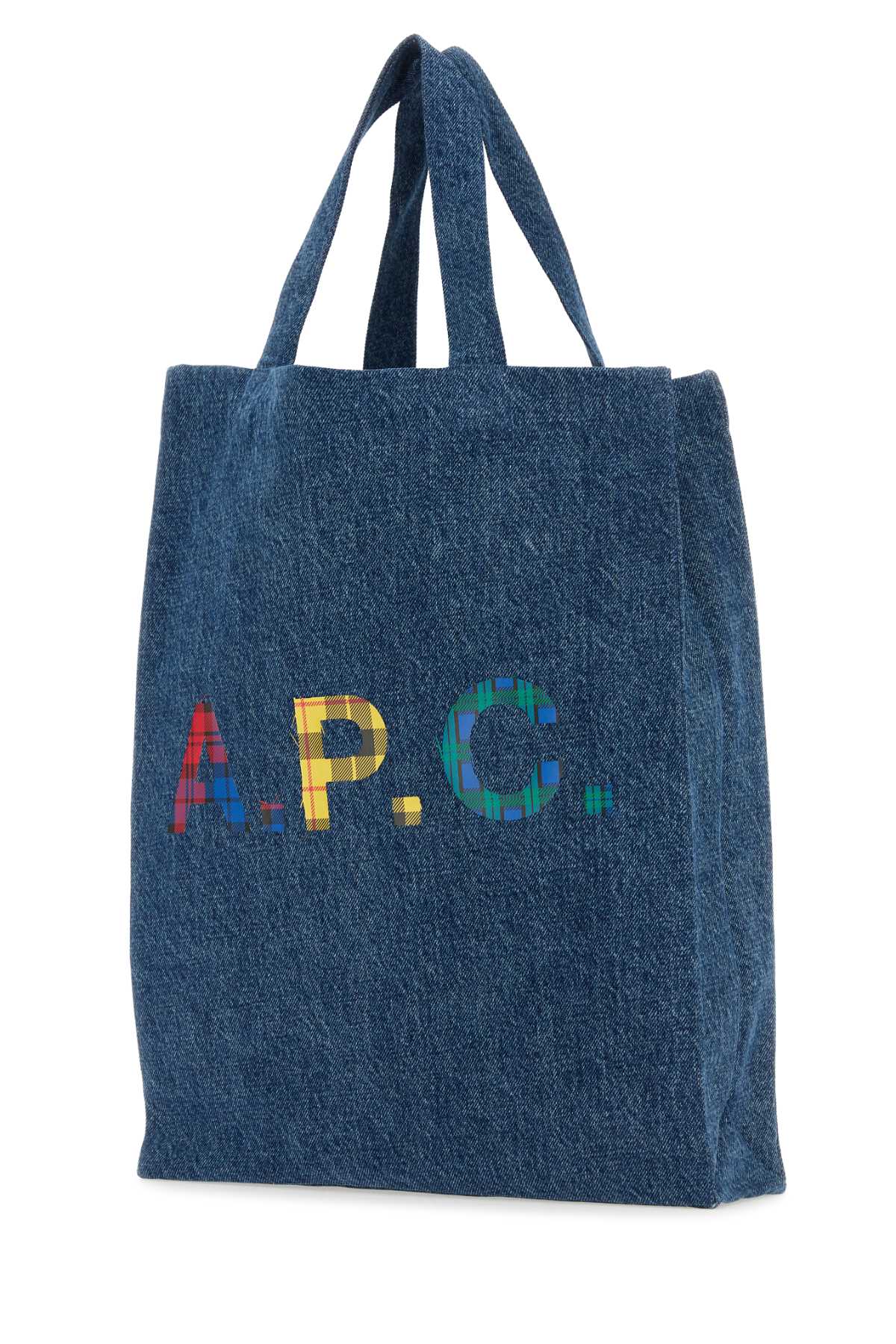 Shop Apc Denim Mini Lou Shopping Bag In Washedindigo