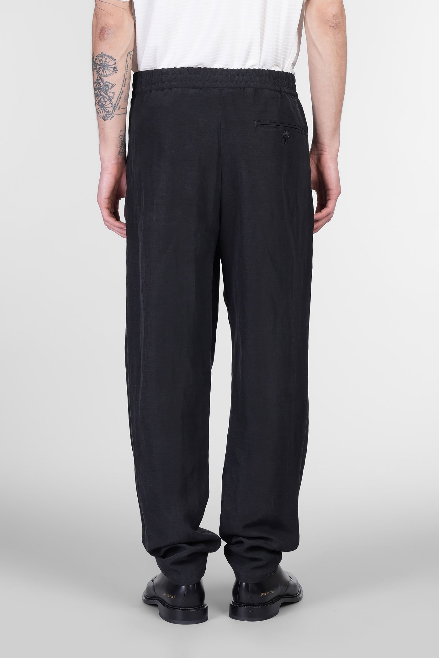 Giorgio Armani Pants In Black Linen