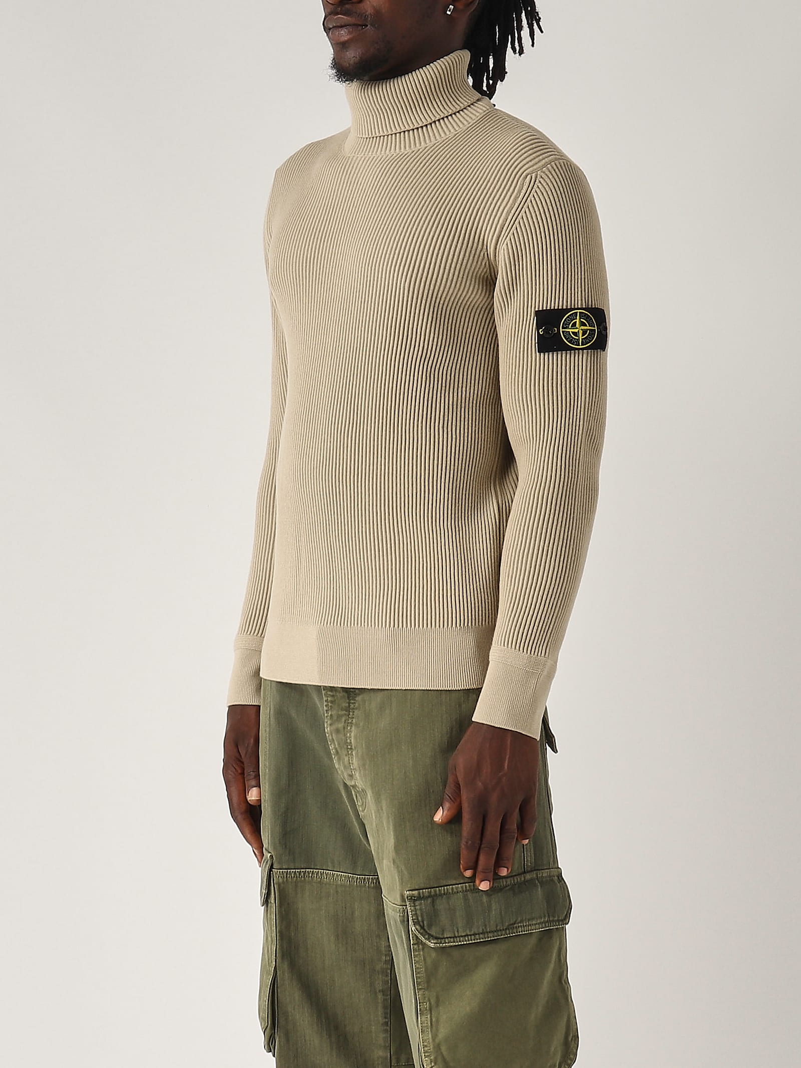 Shop Stone Island Maglia Sweater In Beige Chiaro