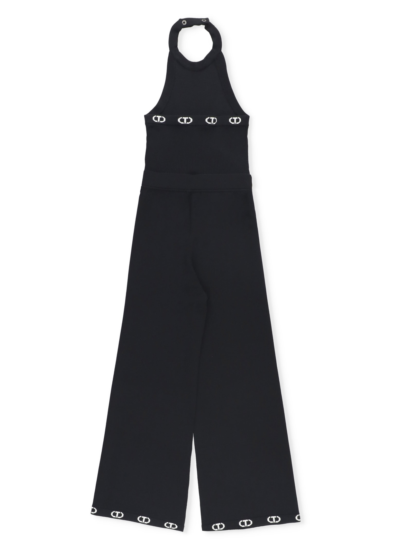 Shop Twinset Jumpsuit With Logo In Black