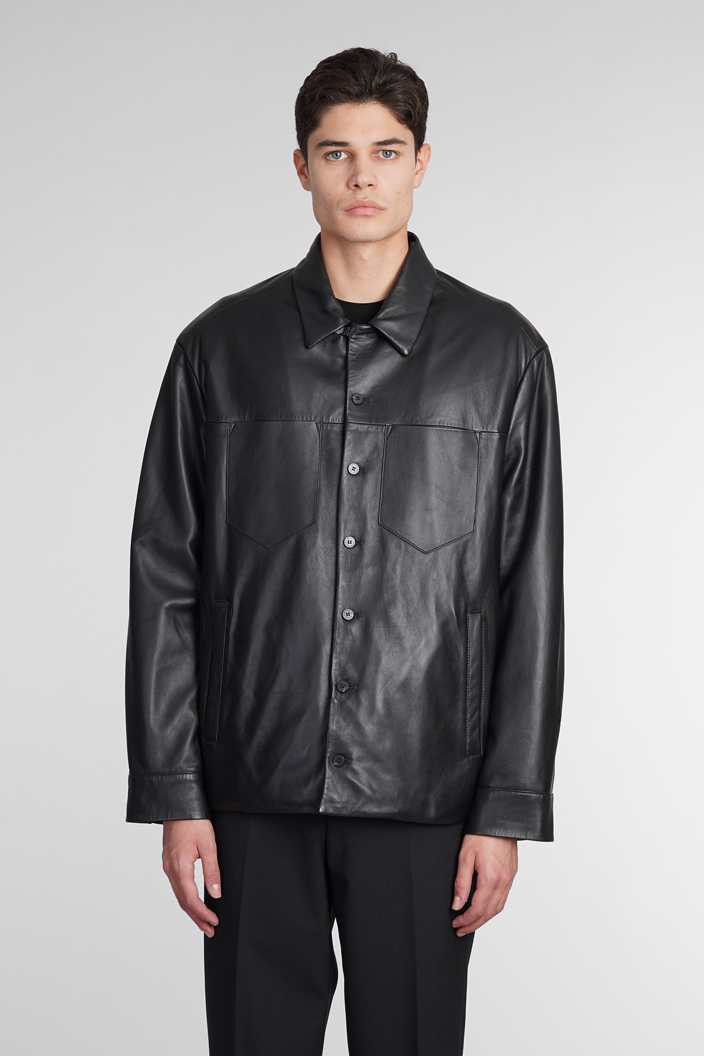 Neil Barrett Leather Jacket In Black Leather