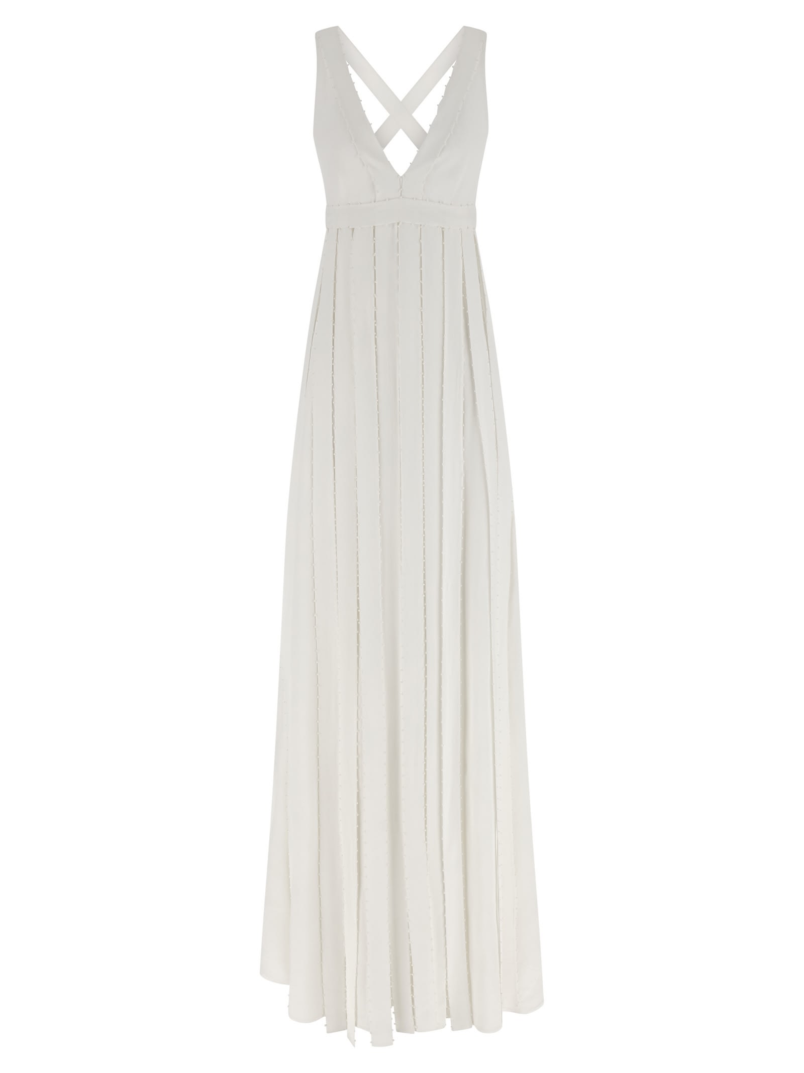 Giovanni Bedin Pearl-embellished Pleated Dress In White
