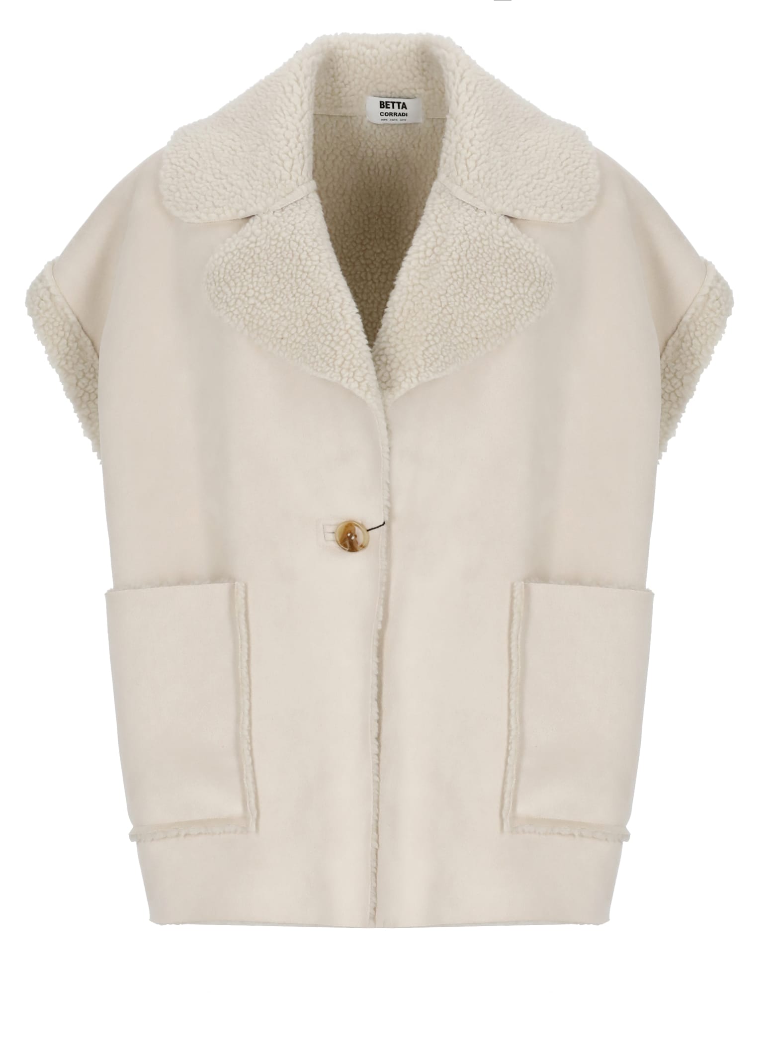 Betta Corradi Synthetic Suede Leather Vest In White