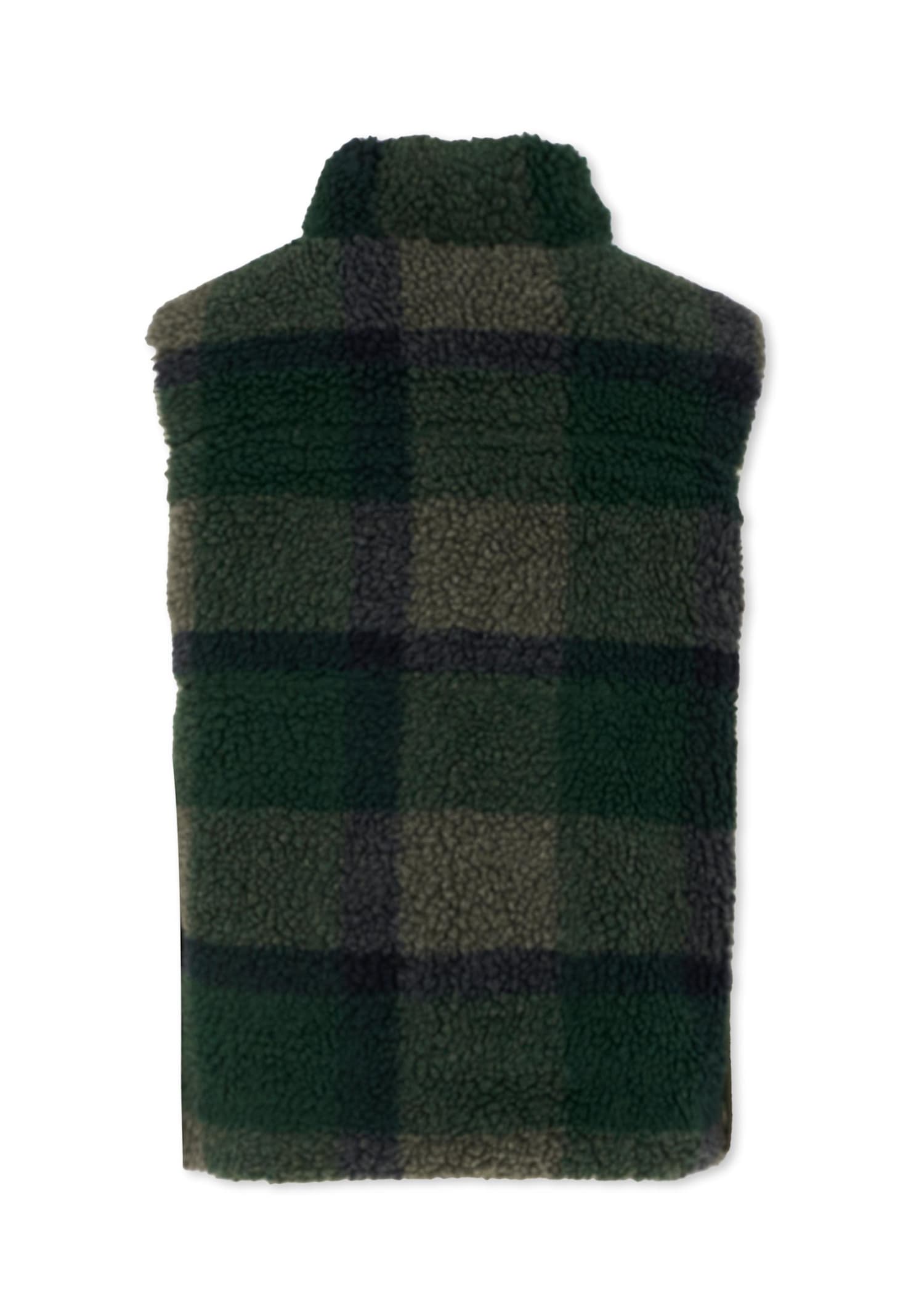 Timberland Reversible Green Vest For Boy With Patch In Green