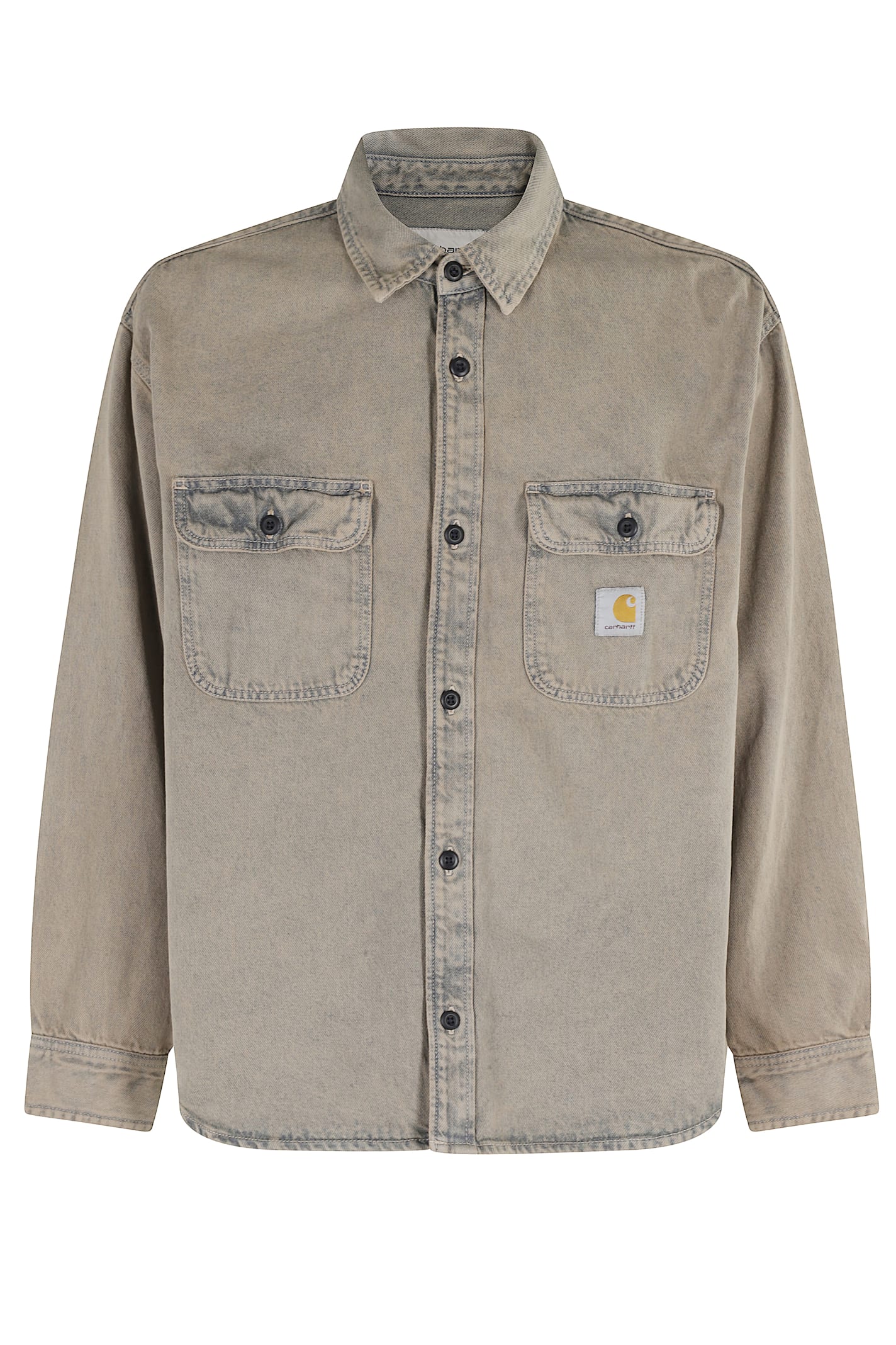 Carhartt Oversized Shirt Crafted From Sandblasted Cotton Denim In Blue