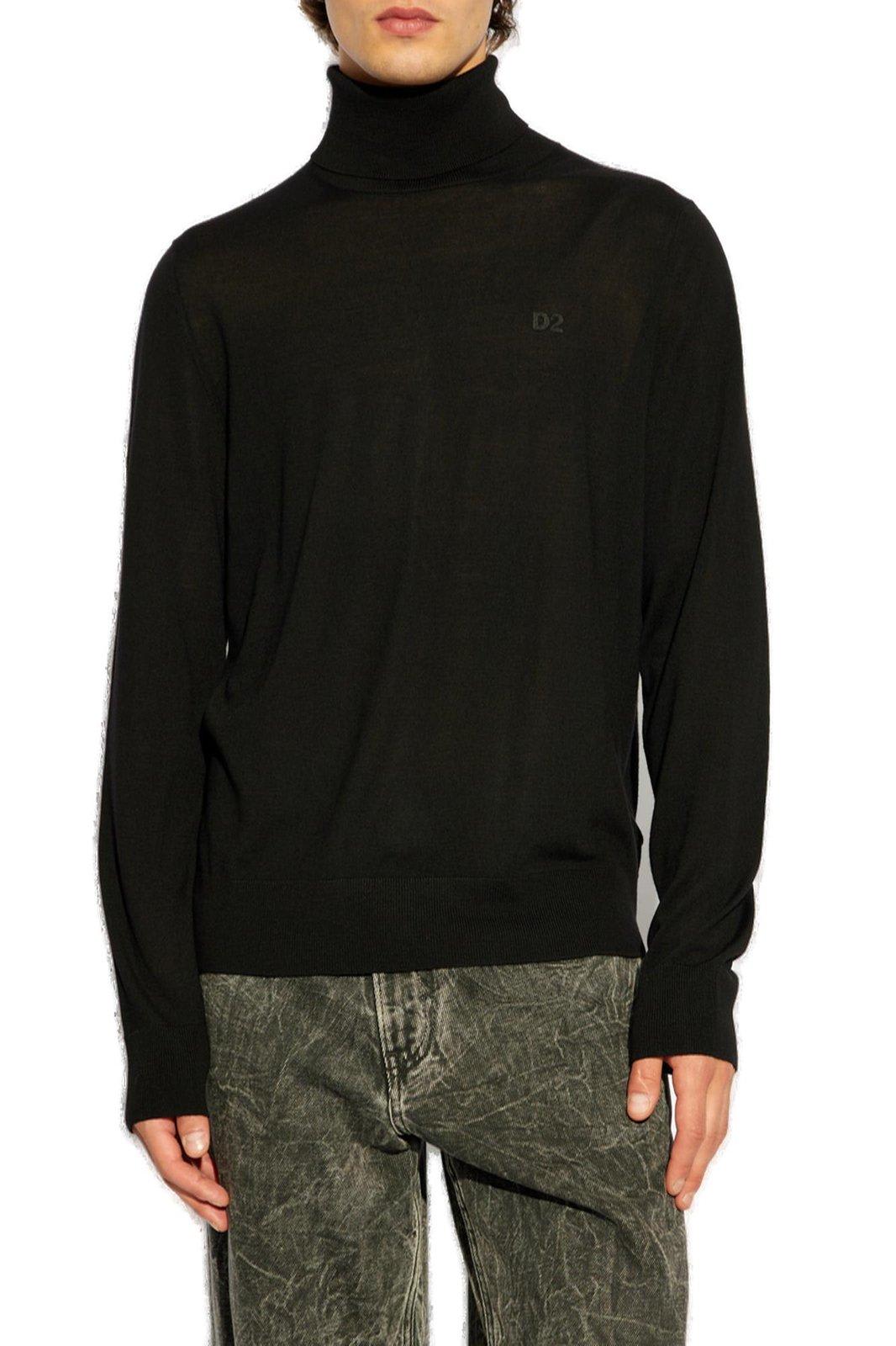 Shop Dsquared2 Roll-neck Knitted Jumper In Black