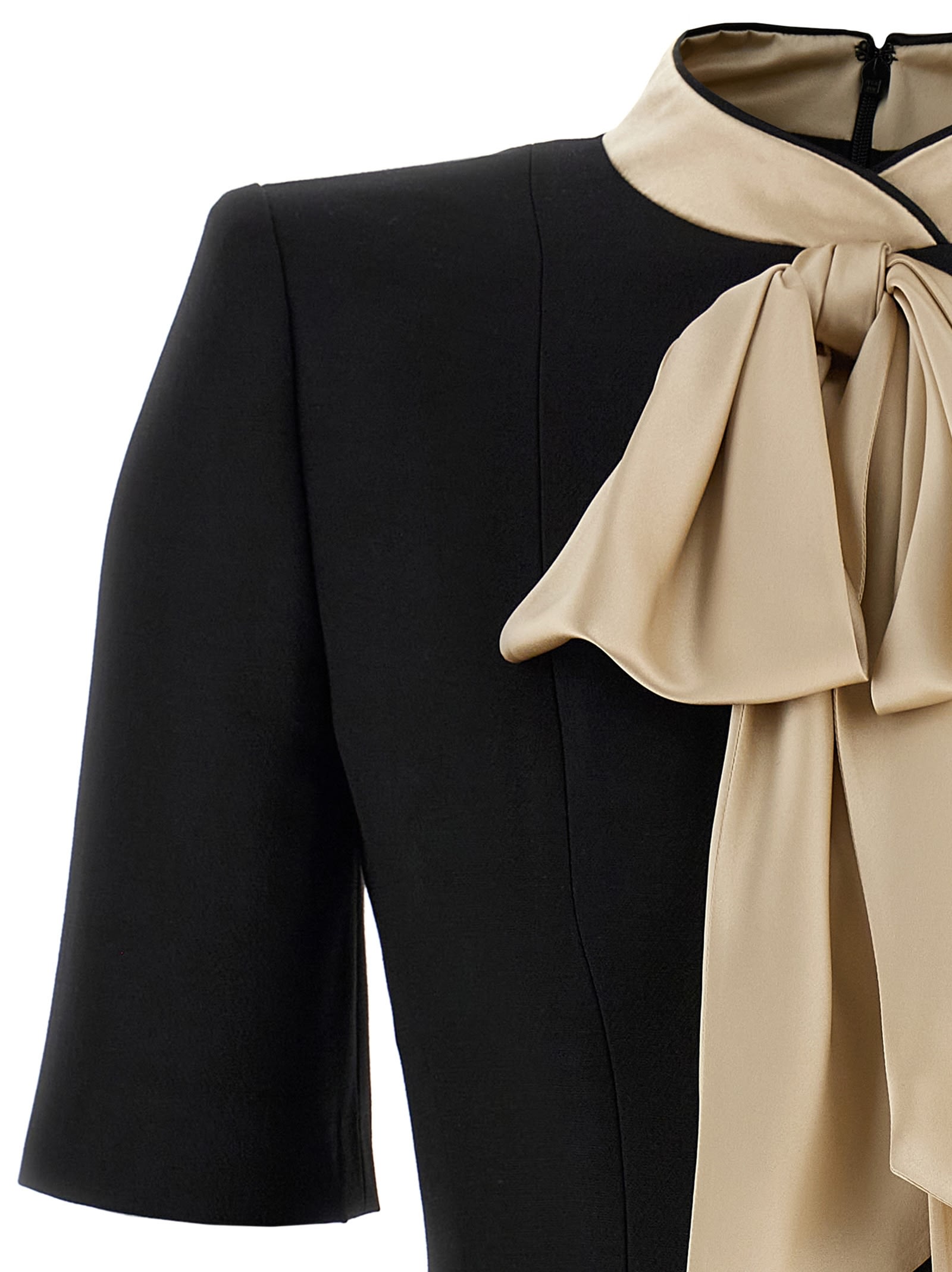 Valentino Garavani Wool And Silk Dress Dresses Black In Black