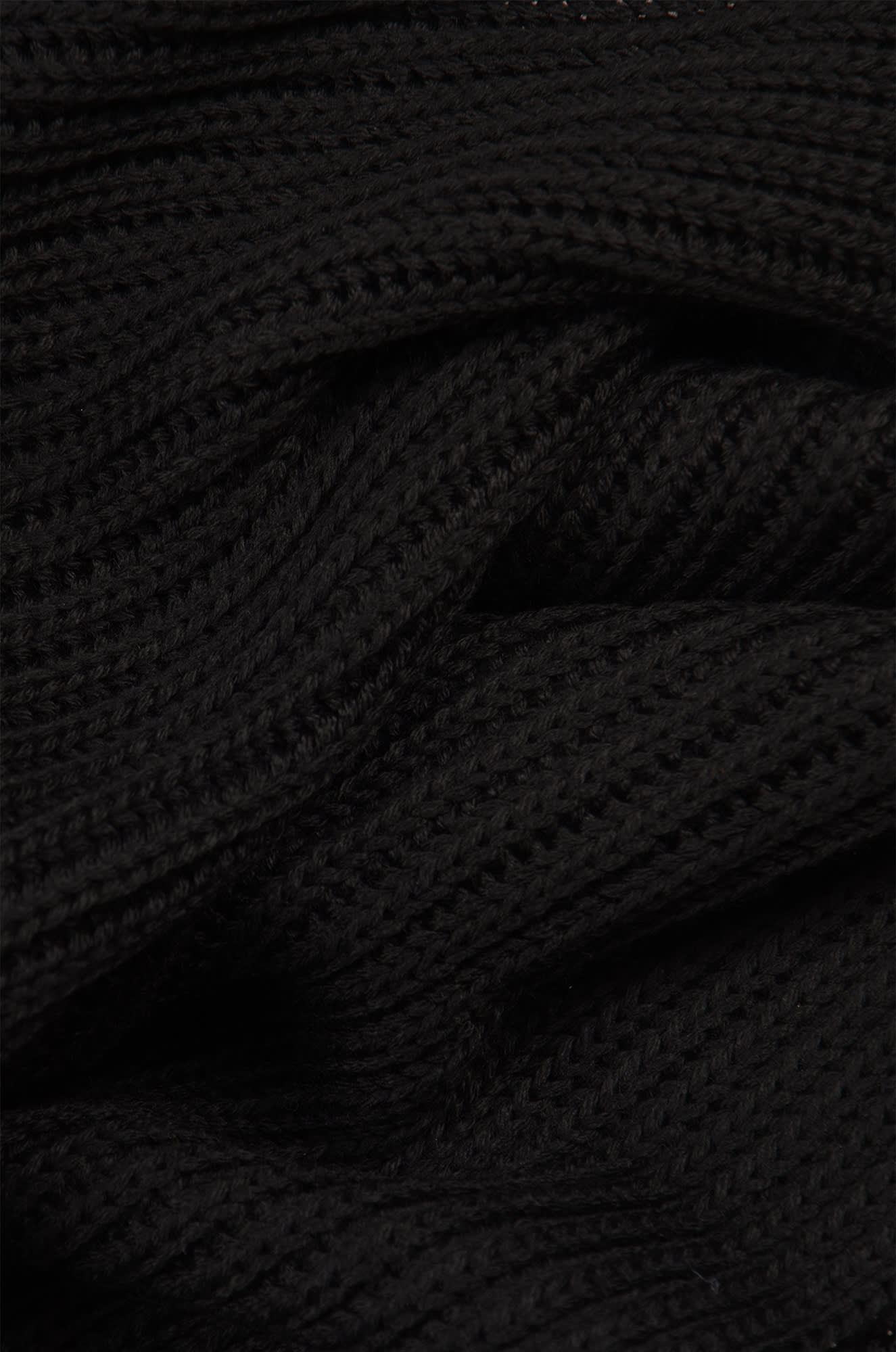 Shop Dondup Ribbed Knit Scarf In Black