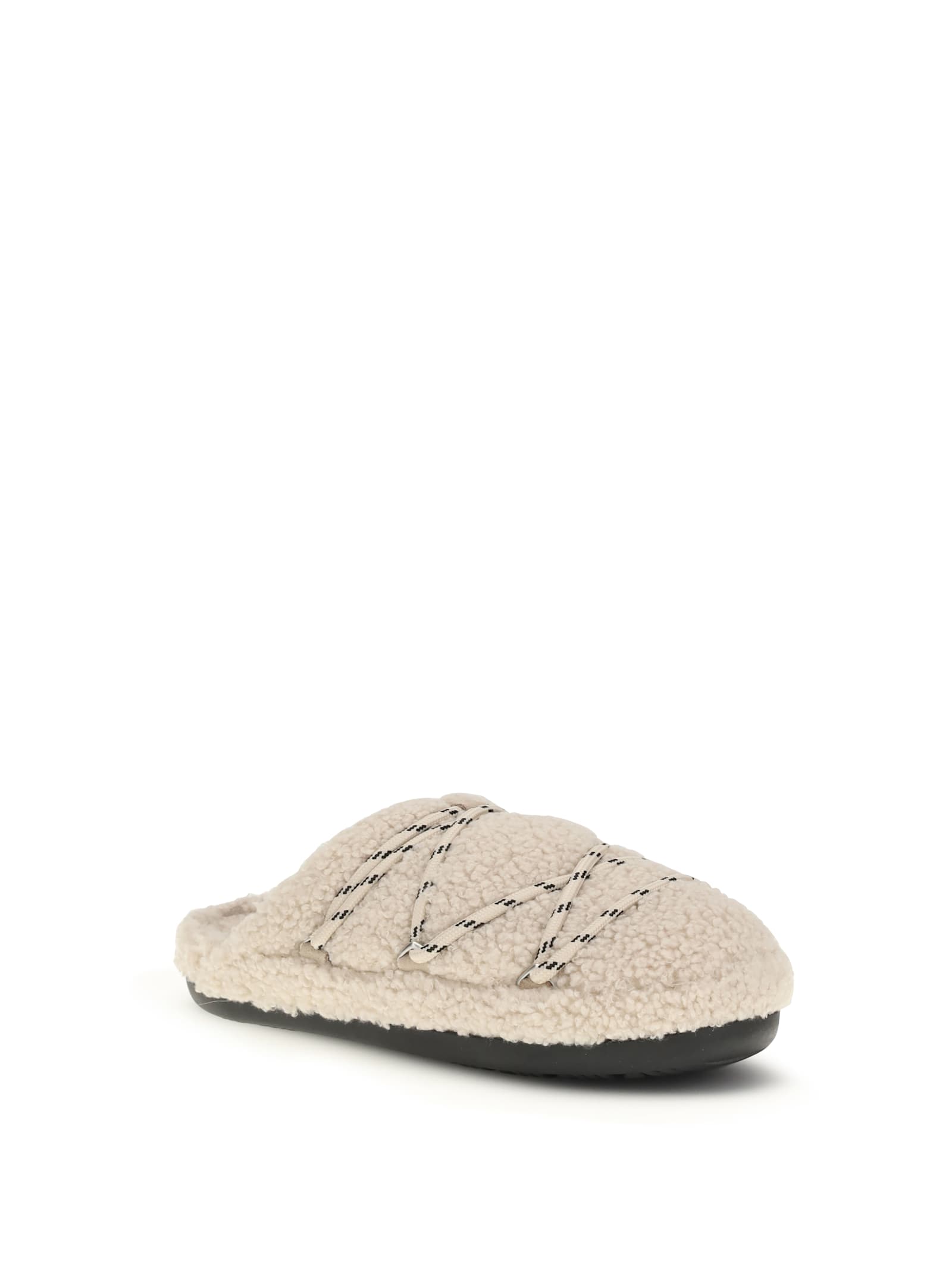 Moon Boot Teddy Slipper Mules In Neutral
