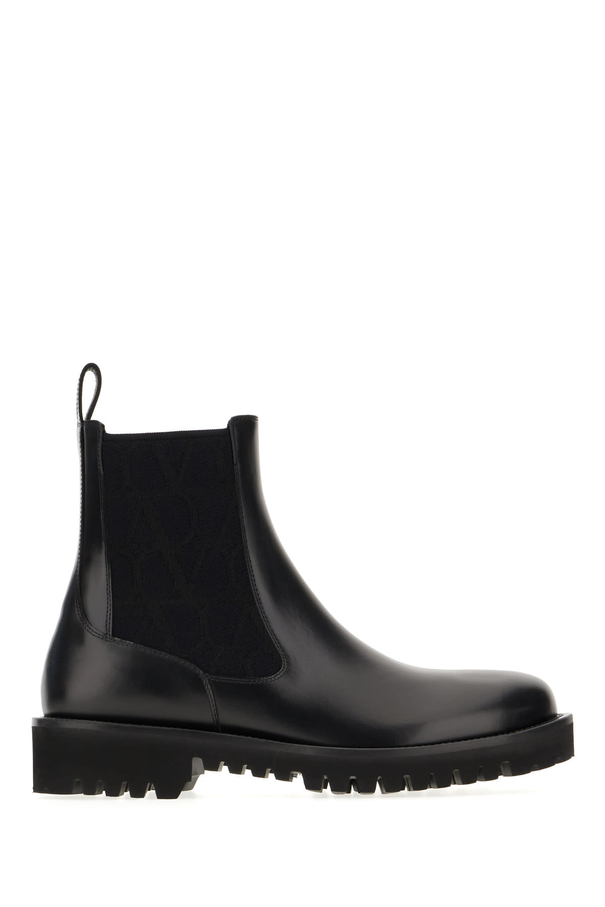 Valentino Garavani Black Leather Boots In Nero