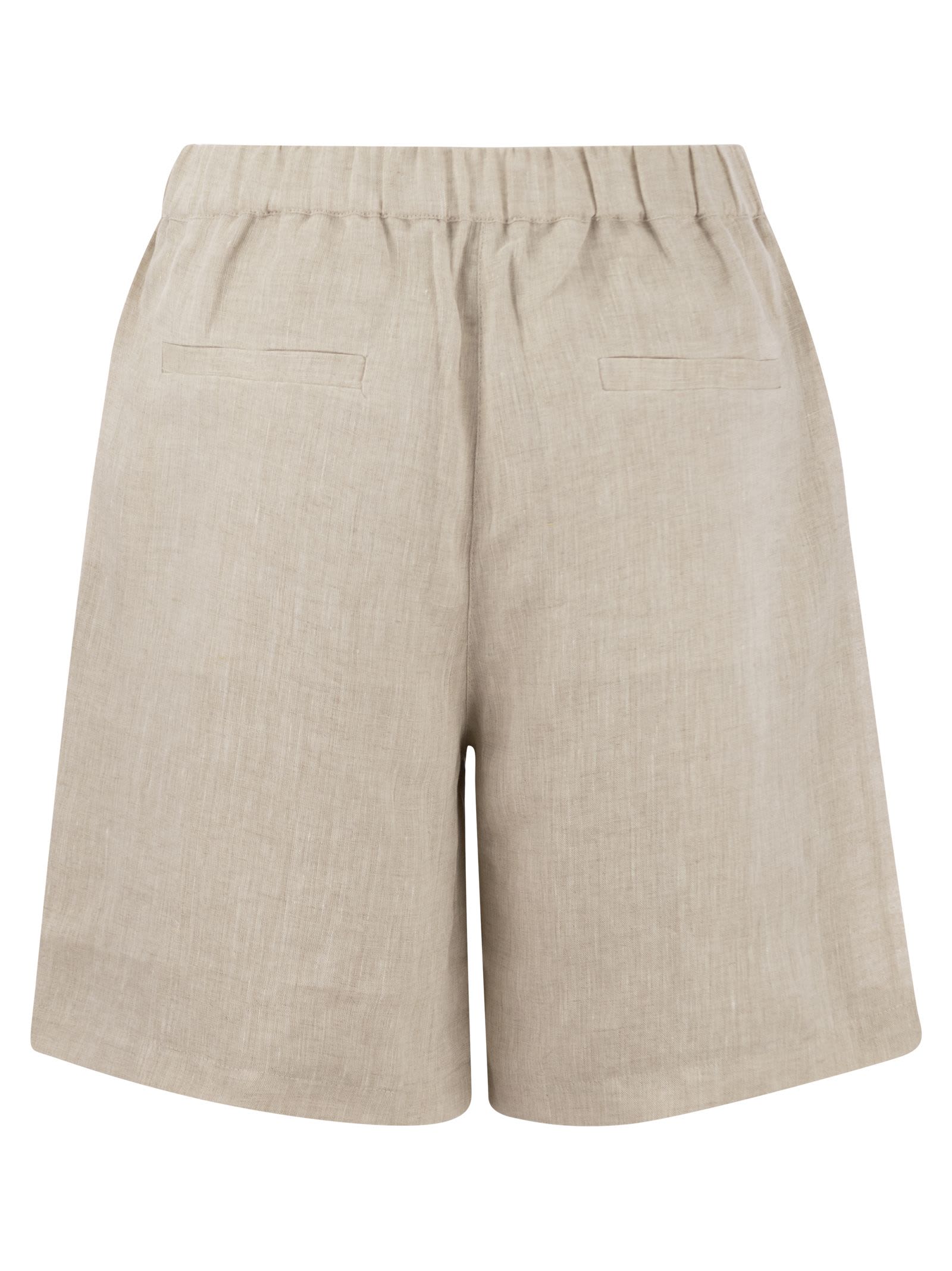 Shop Brunello Cucinelli Linen Shorts  In Natural