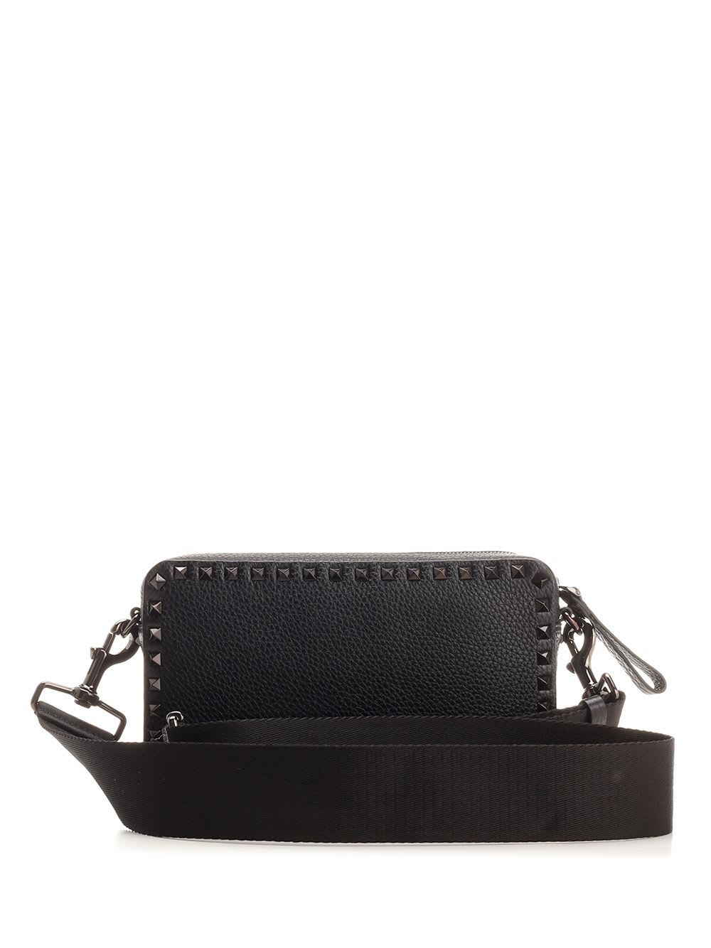 Shop Valentino Rockstud Shoulder Bag In Black