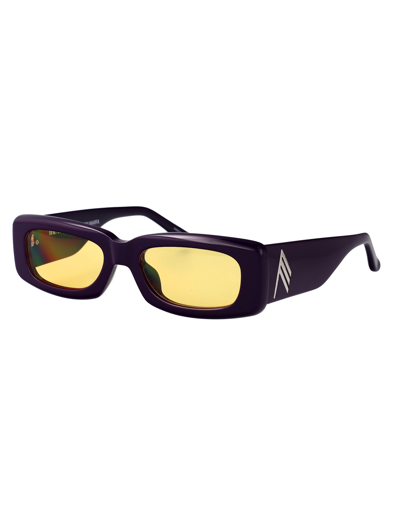Attico Mini Marfa Sunglasses In Purple/silver/yellow