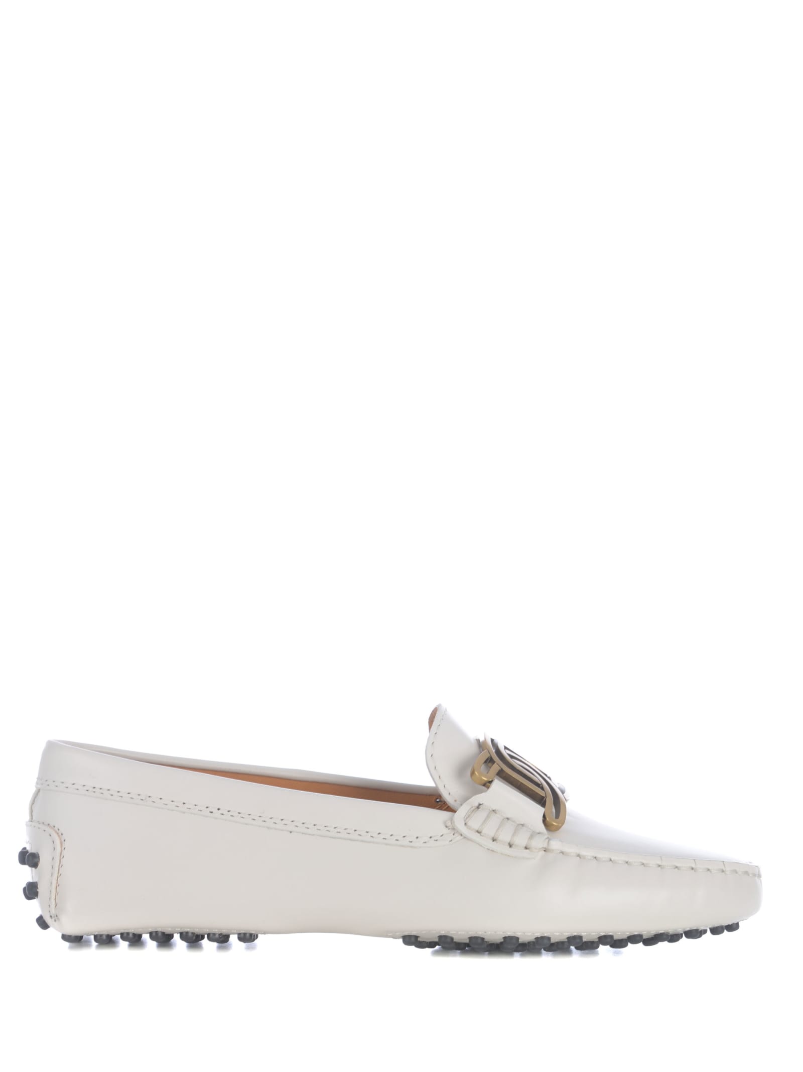 Tod's Loaferstods In Brushed Leather In White