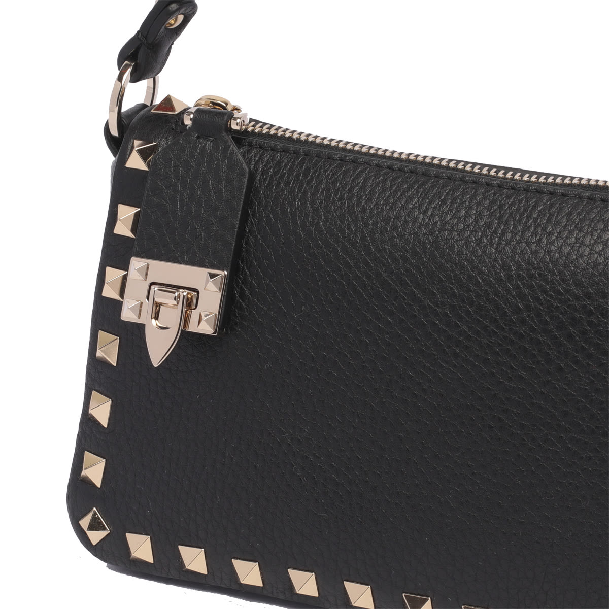 Shop Valentino Small Rockstud Shoulder Bag In Black