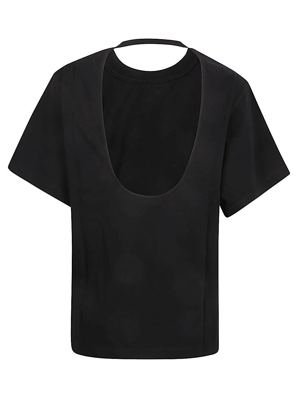 Shop Iro Open Back Short-sleeved Top In Black