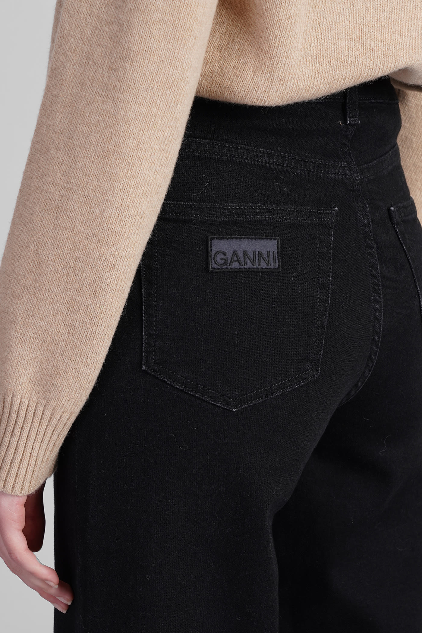 Shop Ganni Andi Jeans In Black Cotton