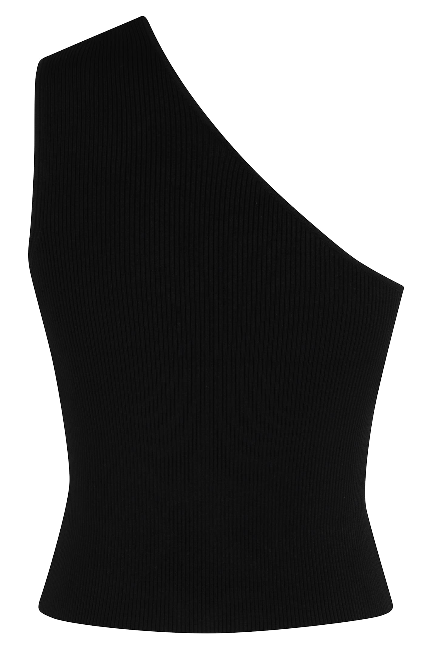 Simkhai One-shoulder Ribbed Top In Black