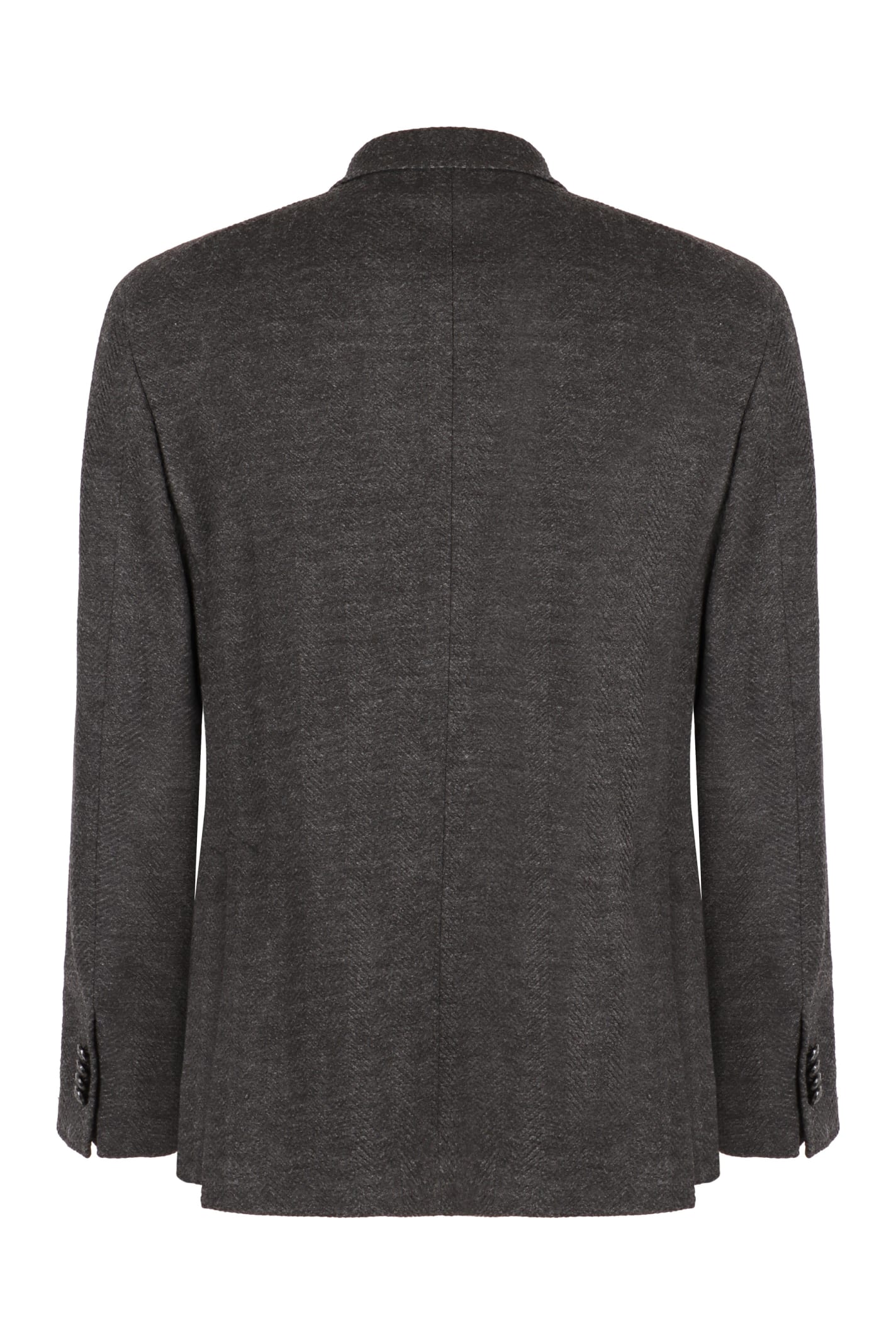 Shop Tagliatore Double-breasted Wool Blend Jacket In Grey