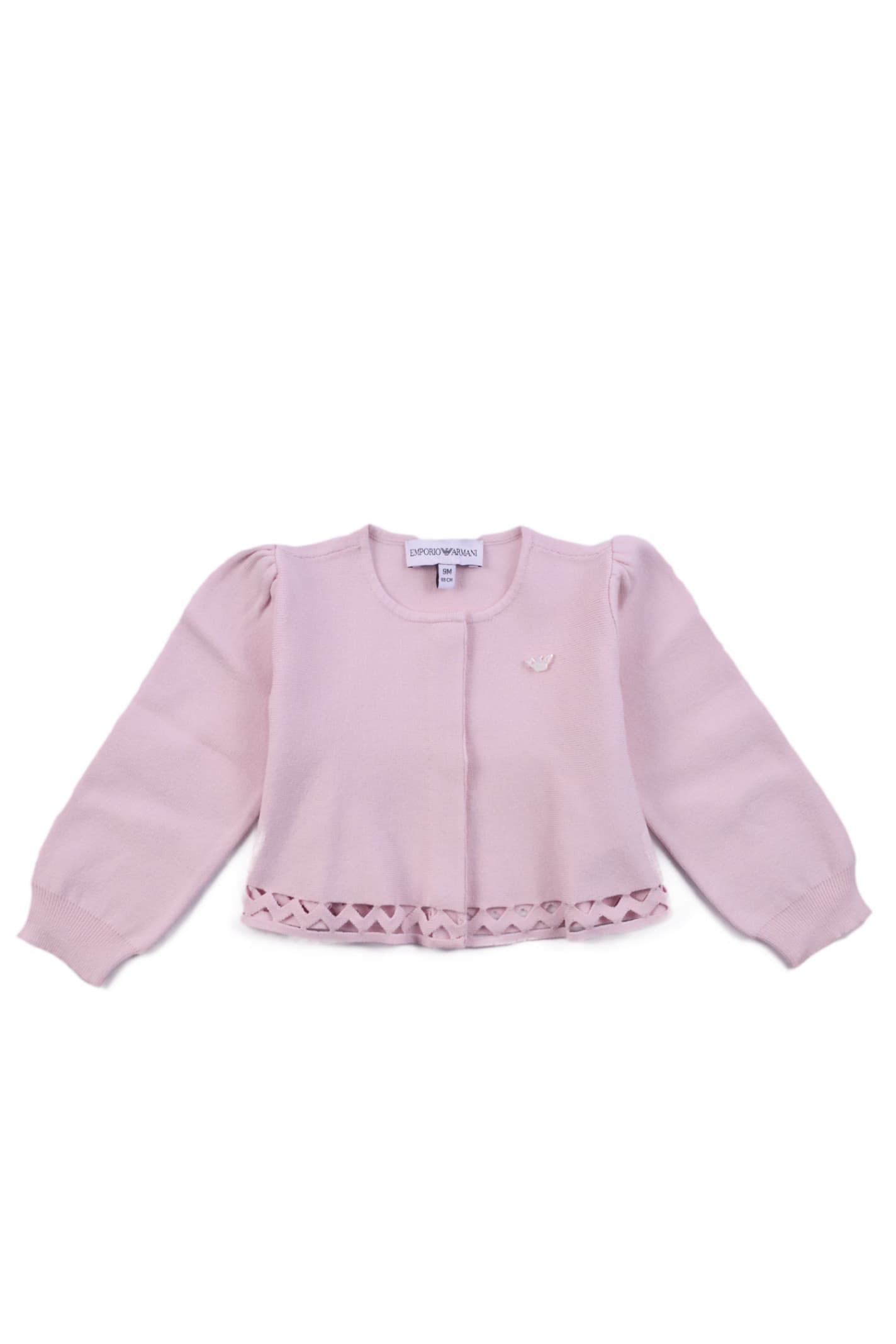 Emporio Armani Babies' Knitted Cardigan In Rose