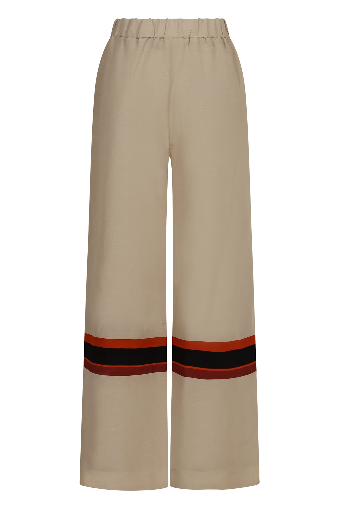 Shop Raquel Diniz Linen And Silk Trousers In Ivory