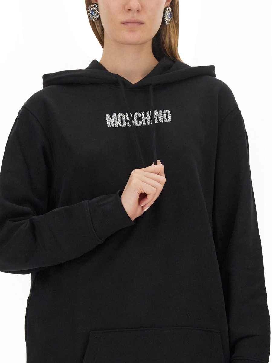 Shop Moschino Sweatshirt Dress In Black