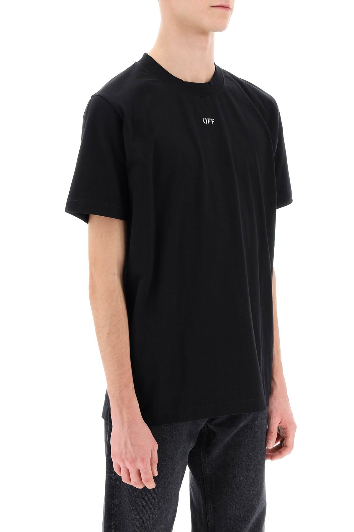 Shop Off-white Crew-neck T-shirt With Off Print In Black