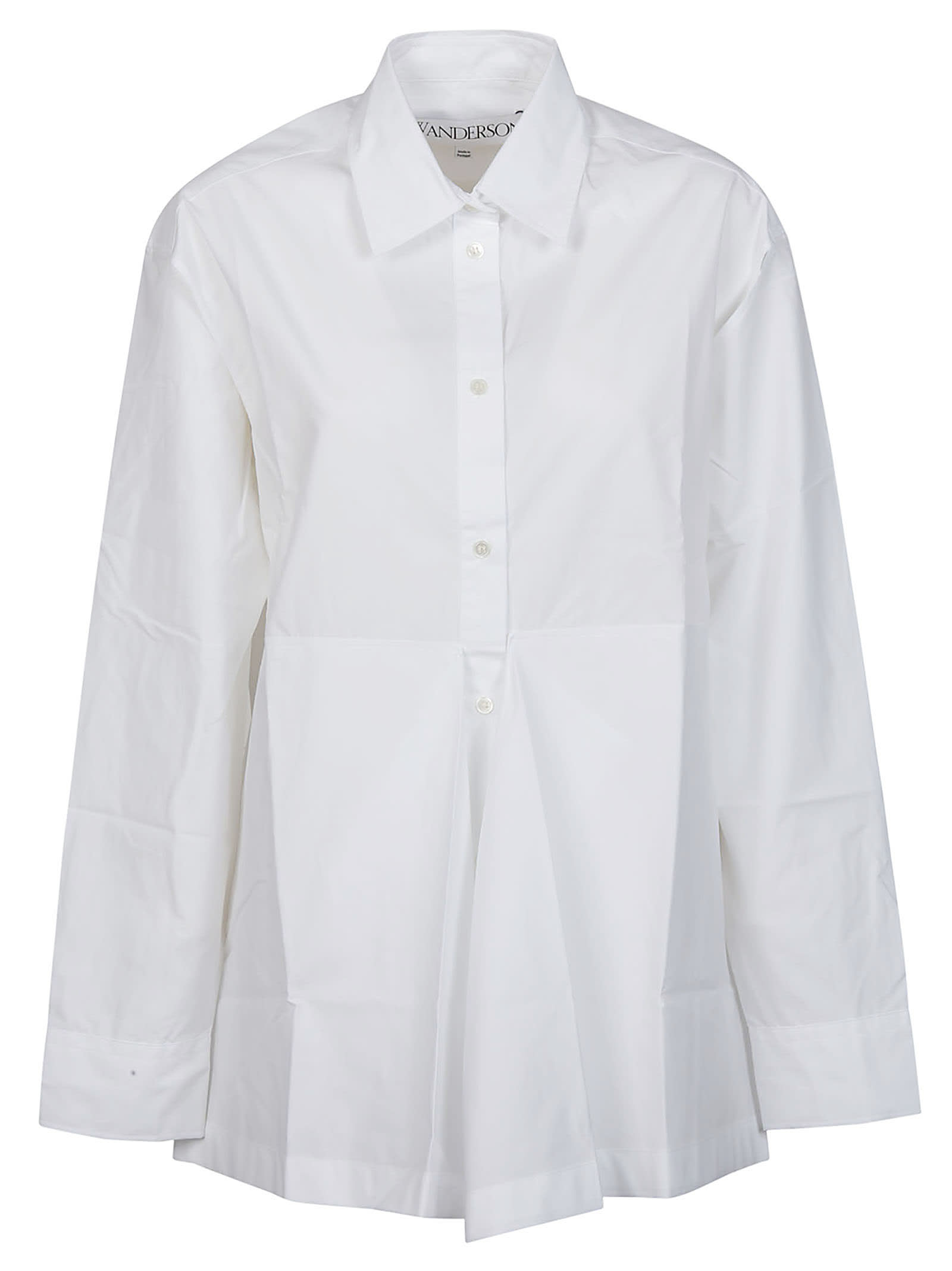 Shop Jw Anderson Peplum Drape Shirt In White