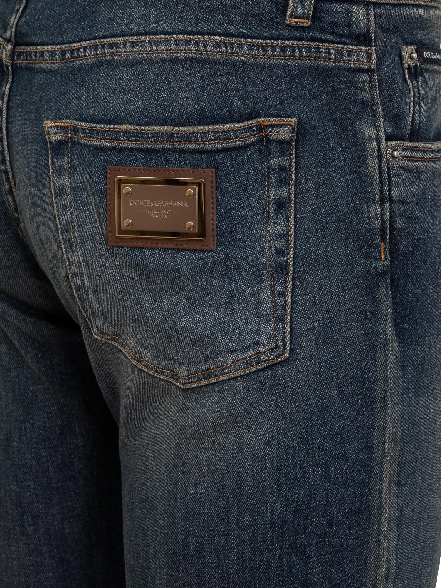 Shop Dolce & Gabbana Jeans With Logo In Var. Abbinata