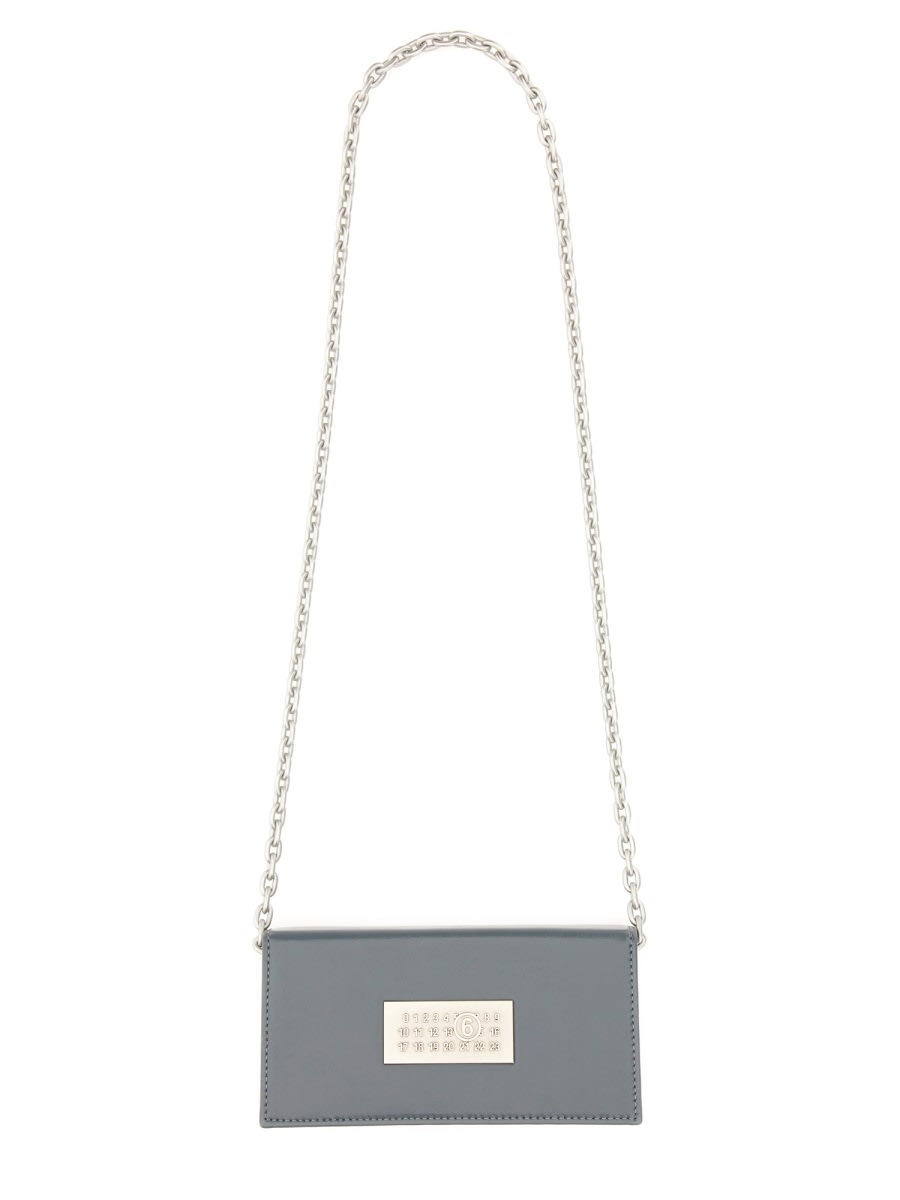 Grey Leather Crossbody Bag