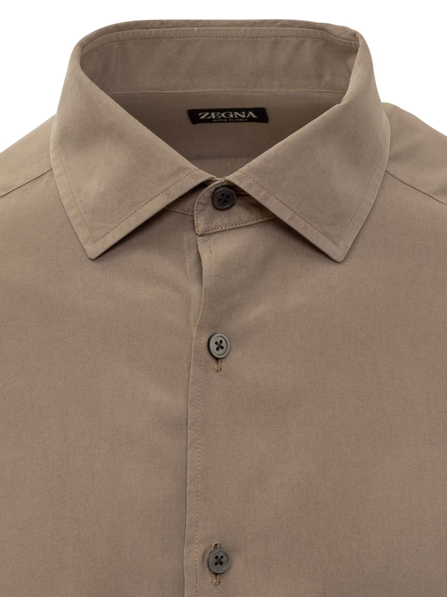 Shop Zegna Silk Shirt In Marrone