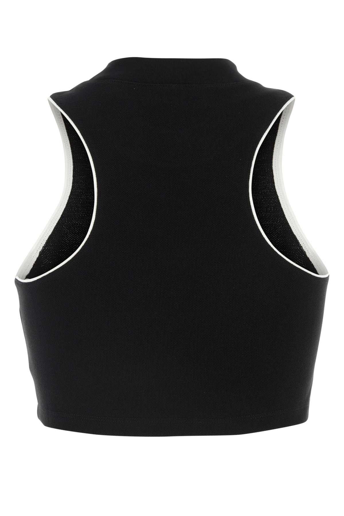 Shop Palm Angels Black Piquet Top In 1003