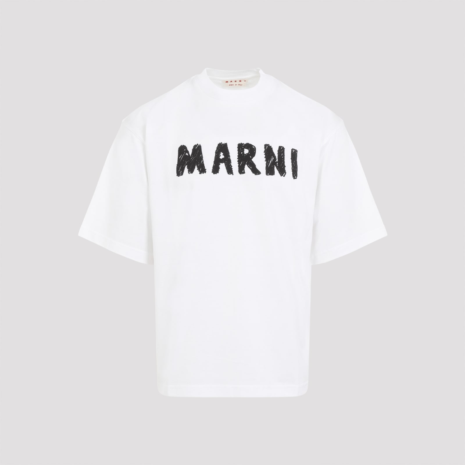 Shop Marni Cotton T-shirt In Lily White