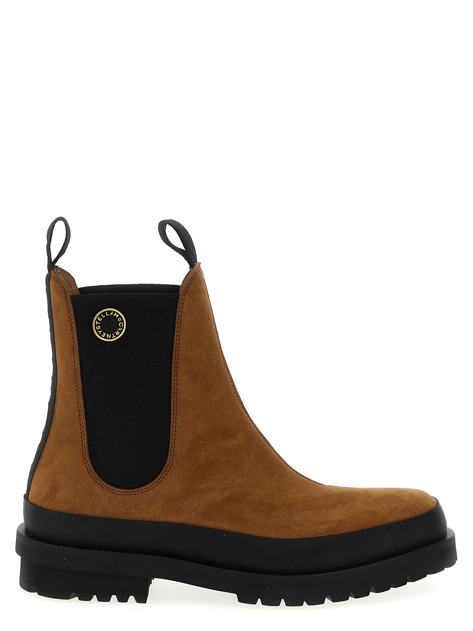Stella Mccartney Ankle Boots With Elastic Side Panels In Brown